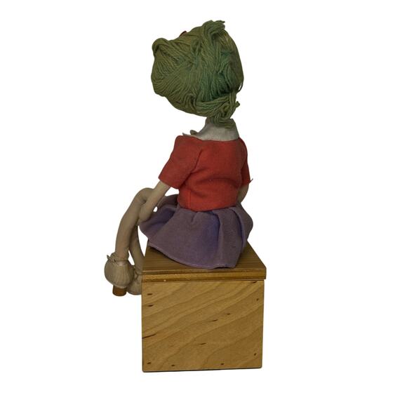 VTG 60s Bradley Doll Big Eye Pose Mod Doll 17 inches Green Hair Japan No Base - Picture 3 of 9